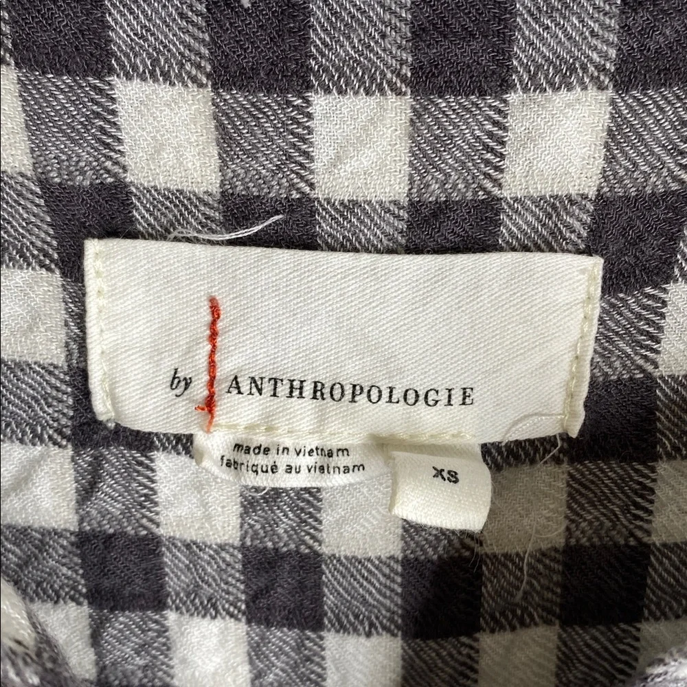 Anthropologie Isadora Plaid‎ Flannel Button Down Shirt XS Autumn long sleeve